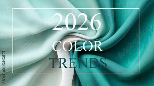 fabric samples of different shades of the trendy color 2026 transformative teal.
