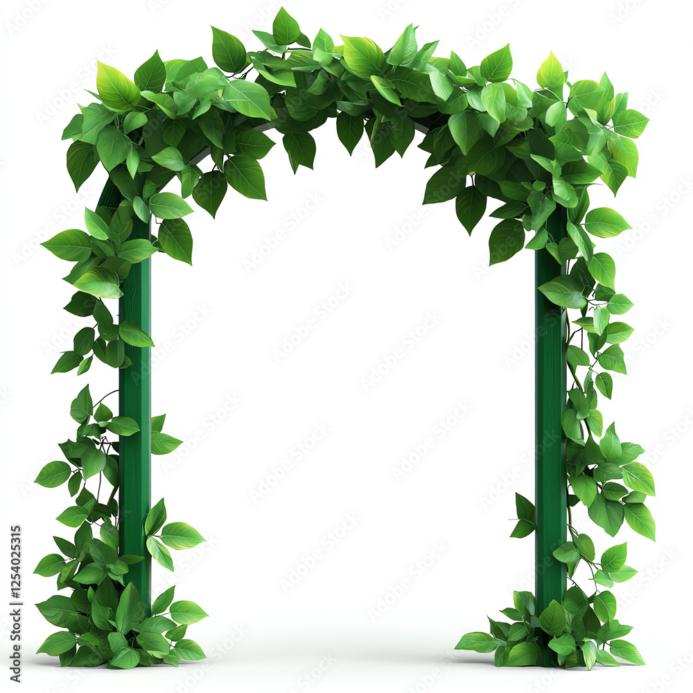 Fototapeta premium A beautiful green arch adorned with lush leaves, creating a natural and serene entrance