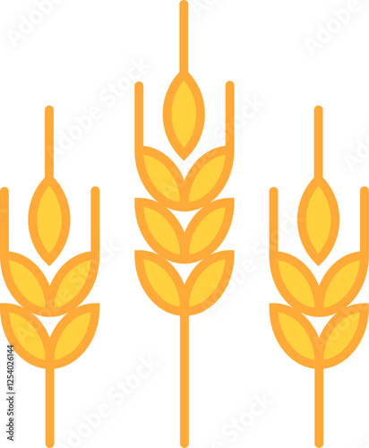 Golden wheat grain icon design.