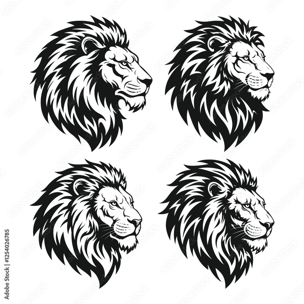 Fototapeta premium Angry lion face vector illustration t-shirt concept design isolated on a white background