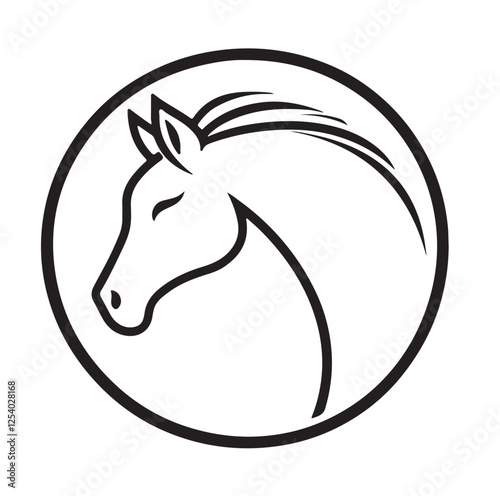 simple black horse vector logo on white background