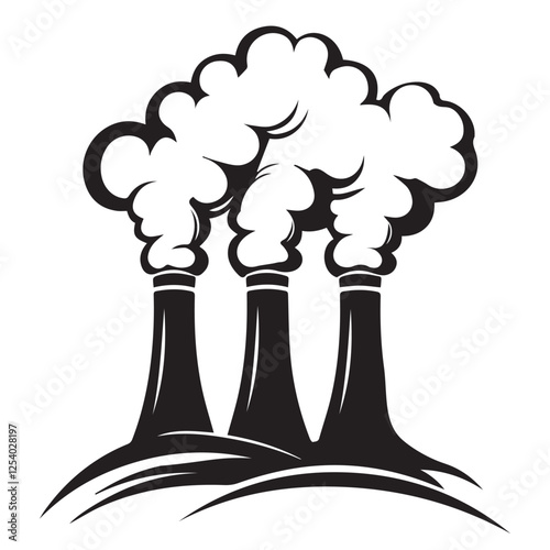 vector simple line black production plant pipe