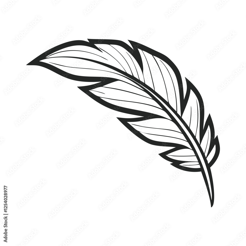 Obraz premium Vintage feather illustration isolated on a white background