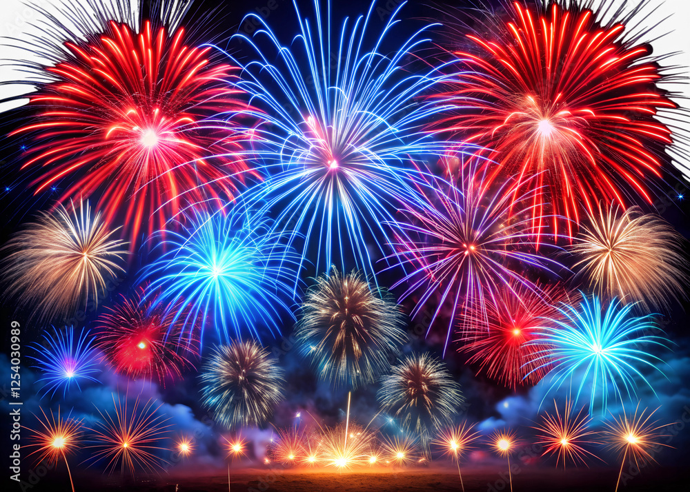 Fototapeta premium fireworks on the night sky