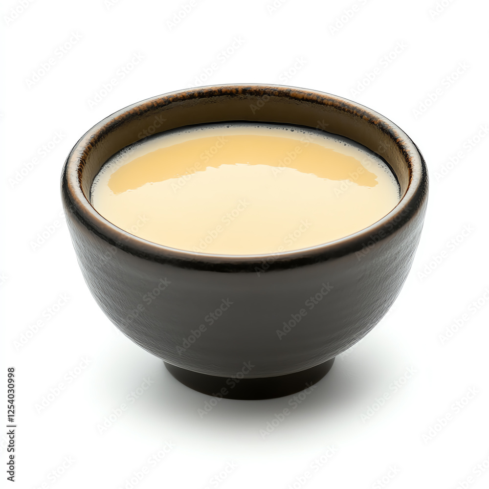 A close-up view of a ceramic bowl filled with creamy soup A close-up view of a ceramic bowl filled with creamy soup