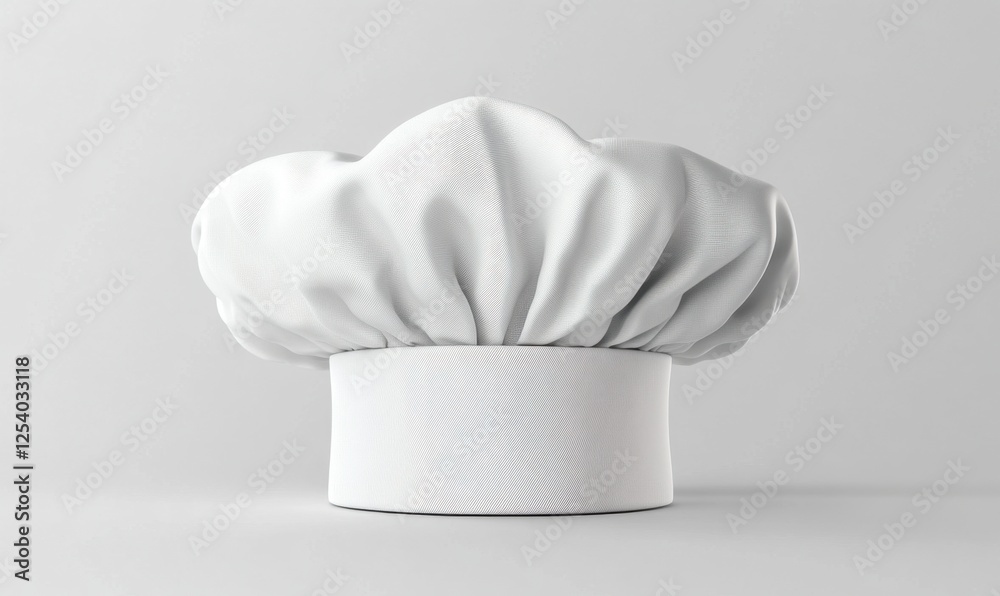 White chef hat on plain background; culinary, food, cooking, restaurant White chef hat on plain background; culinary, food, cooking, restaurant