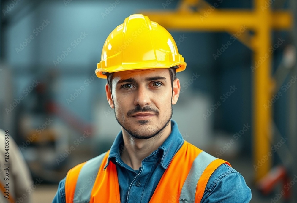 Male constructor worker on a construction site Male constructor worker on a construction site