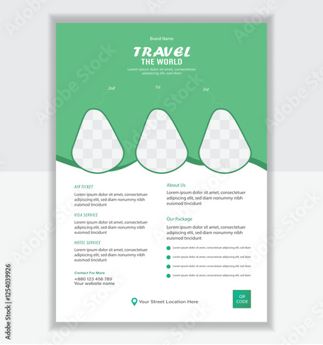 Simple modern travel flyer design template 