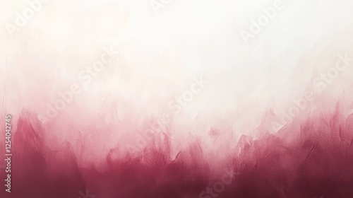 Abstract painting depicts blended shades of white and burgundy