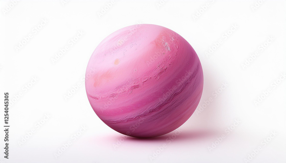 a pink planet isolated on white background generative ai