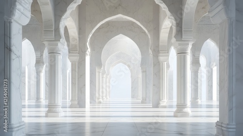 Castle and palace white marble arch, medieval archway or antique greek roman and arabian columns, vector architecture. Medieval arches on pillars, ancient stone entrance gates or marble archway