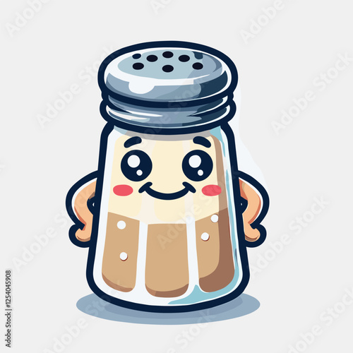 Adorable Cartoon Salt Shaker Character with Smiling Face
