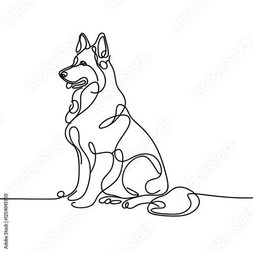 Minimalist One-Line Dog Drawing Artistic Canine Illustration