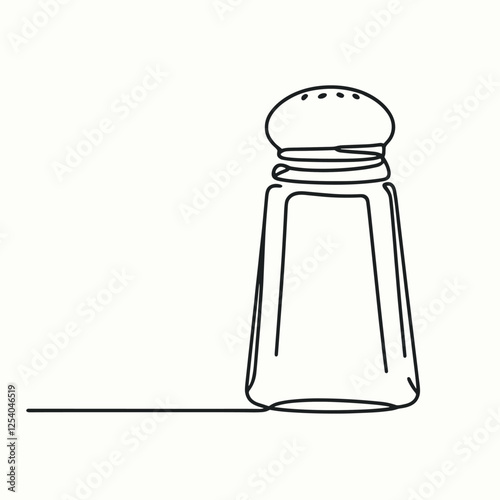 Minimalist Line Art of Salt Shaker Illustration in Black and White