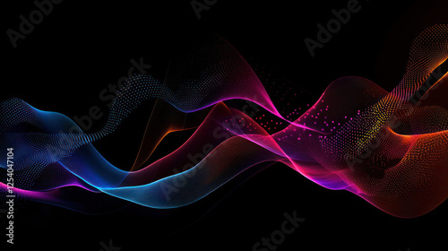 Abstract Colorful Digital Waves Design