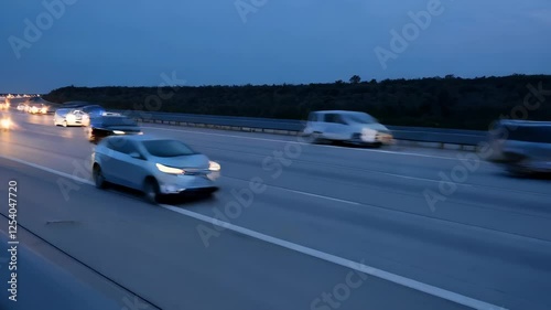 Night Traffic on Highway