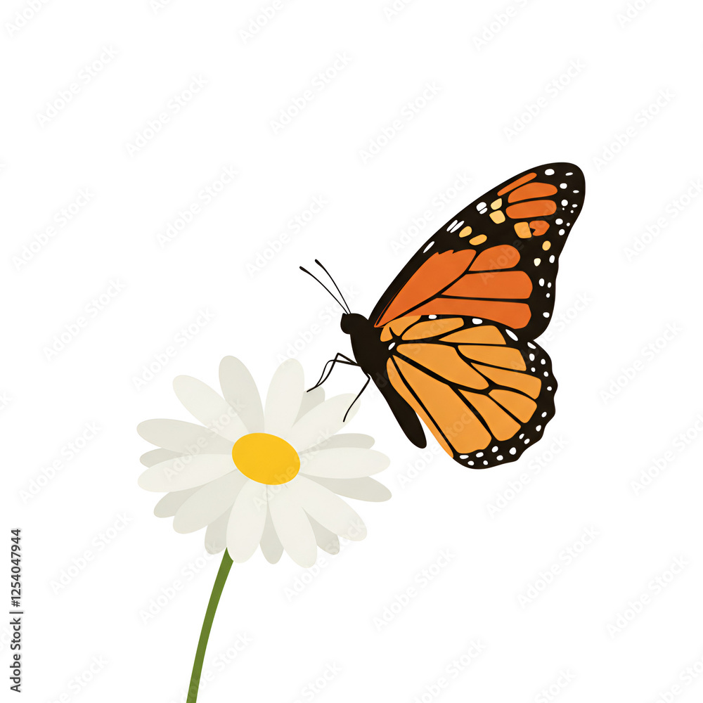 Fototapeta premium Butterfly Flying Over a Flower