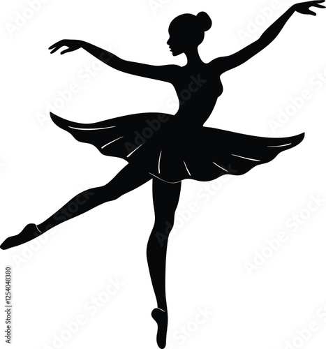 Elegant Ballerina Silhouette Grace, Dance, Pointe, Art, Ballet