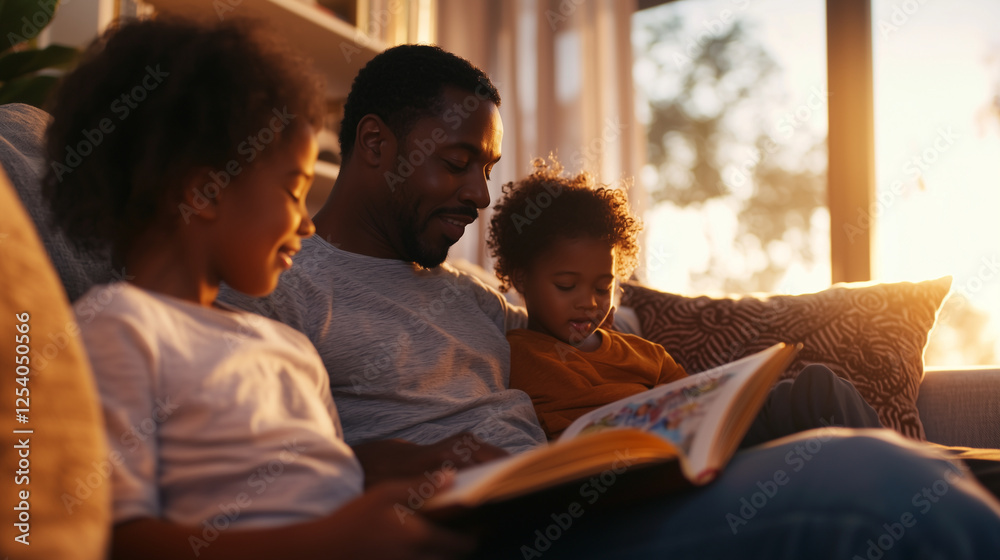 Cozy Family Storytime in a Warm and Inviting Living Room Cozy Family Storytime in a Warm and Inviting Living Room