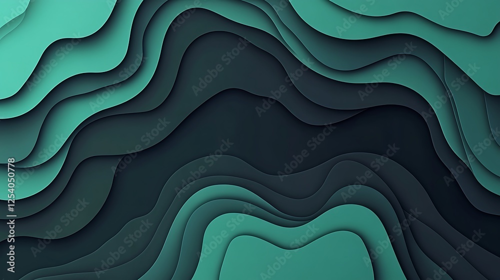 Obraz premium Teal abstract wave background
