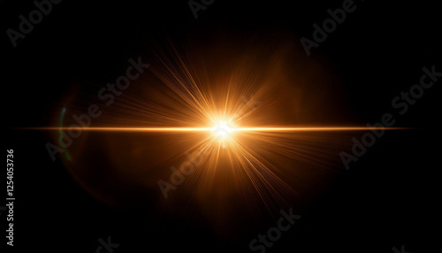 lens flair as a graphic element isolated against a black background