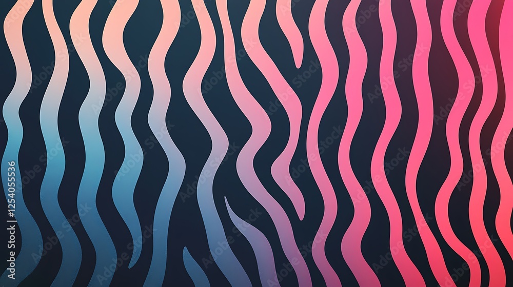 Abstract Wavy Lines Gradient Color Pattern Design