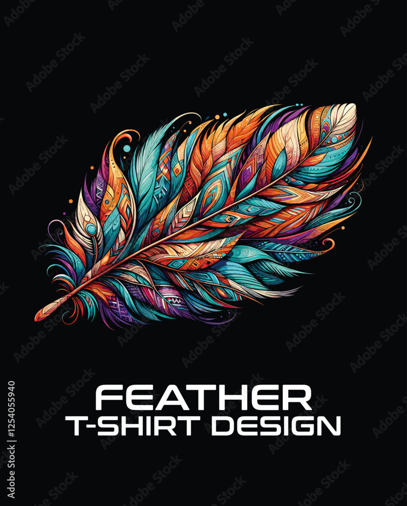 Obraz premium Feather Vector T Shirt Design
