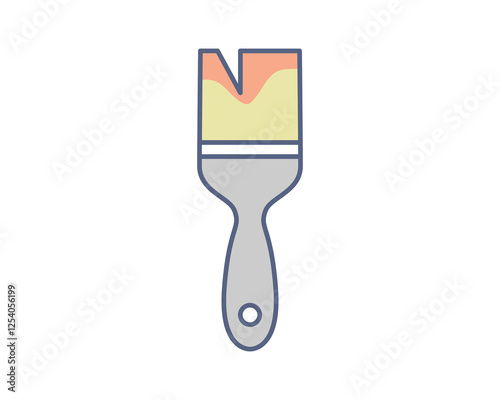 Vibrant paintbrush icon, perfect for websites, apps, or DIY projects.  Clean, modern design with pastel colors.  Ideal for illustrating creativity, home improvement, or art supplies.