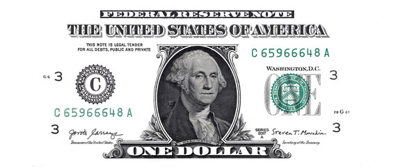 elements of 1 US dollar banknote