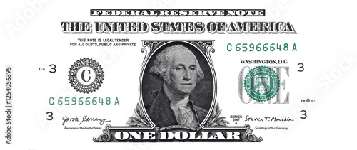 Obraz na płótnie elements of 1 US dollar banknote w salonie