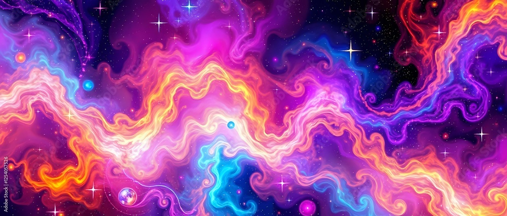 Fototapeta premium Abstract Cosmic Galaxy Background - Vibrant Nebula Design