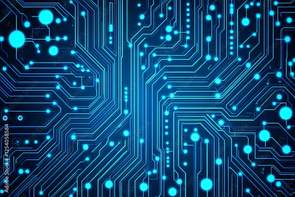 Abstract close-up of a glowing blue digital circuit board, showcasing intricate connections and technological design on a black background.
Abstract close-up of a glowing blue digital circuit board, showcasing intricate connections and technological design on a black background.