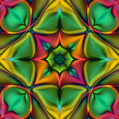 Vibrant Abstract Geometric Flower Design photo