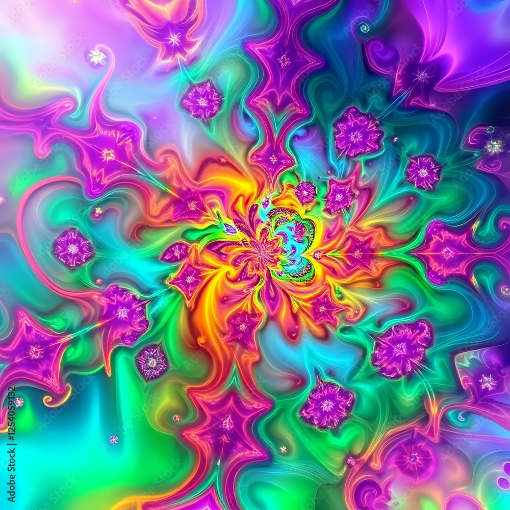 Vibrant Abstract Fractal Galaxy Art Vibrant Abstract Fractal Galaxy Art