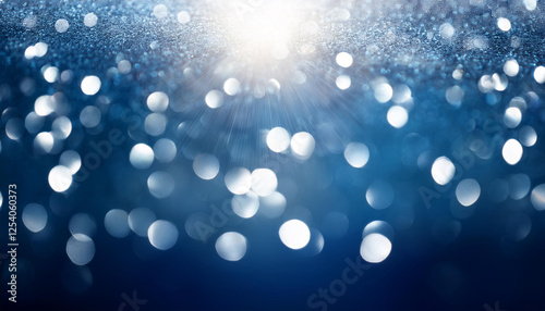 abstract silver light on blue blurred background