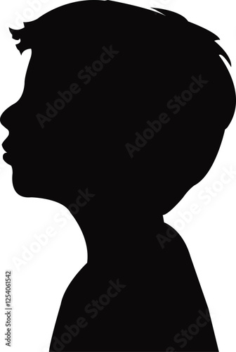 a boy head silhouette vector