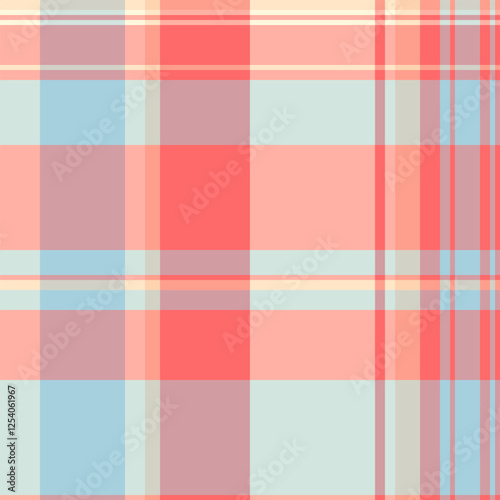 Nyc plaid vector seamless, vibrant texture pattern textile. Path background fabric check tartan in light and red colors.