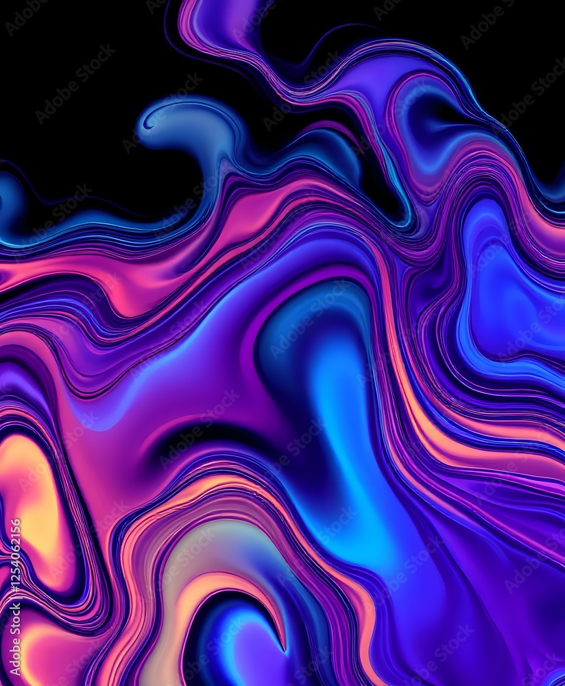 Abstract Digital Art: Vibrant Swirls & Curves in Bold Colors Abstract Digital Art: Vibrant Swirls & Curves in Bold Colors