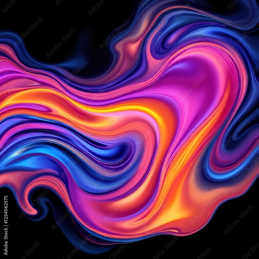 Fototapeta premium Vibrant Abstract Design with Swirling Liquid Flow