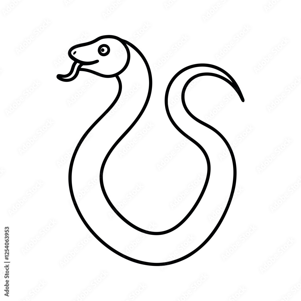 Naklejka premium black snake vector illustration