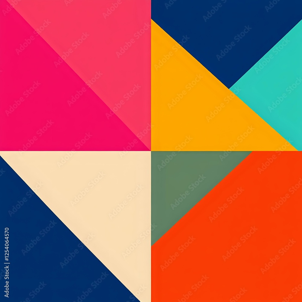 Modern Bold Geometric Abstract Art with Vibrant Color Blocks Modern Bold Geometric Abstract Art with Vibrant Color Blocks
