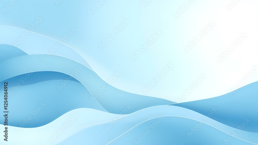 Fototapeta premium Serenity Waves: Calming Blue-White Abstract Background
