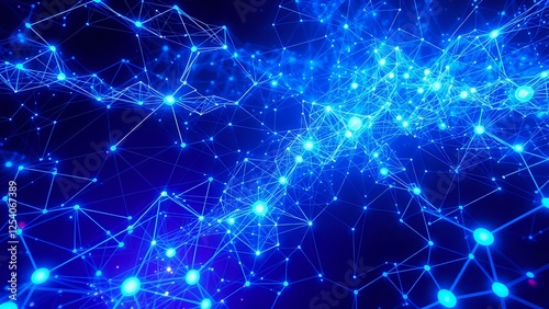 Abstract Neural Network: Futuristic Digital Illustration with Glowing Energy Fields