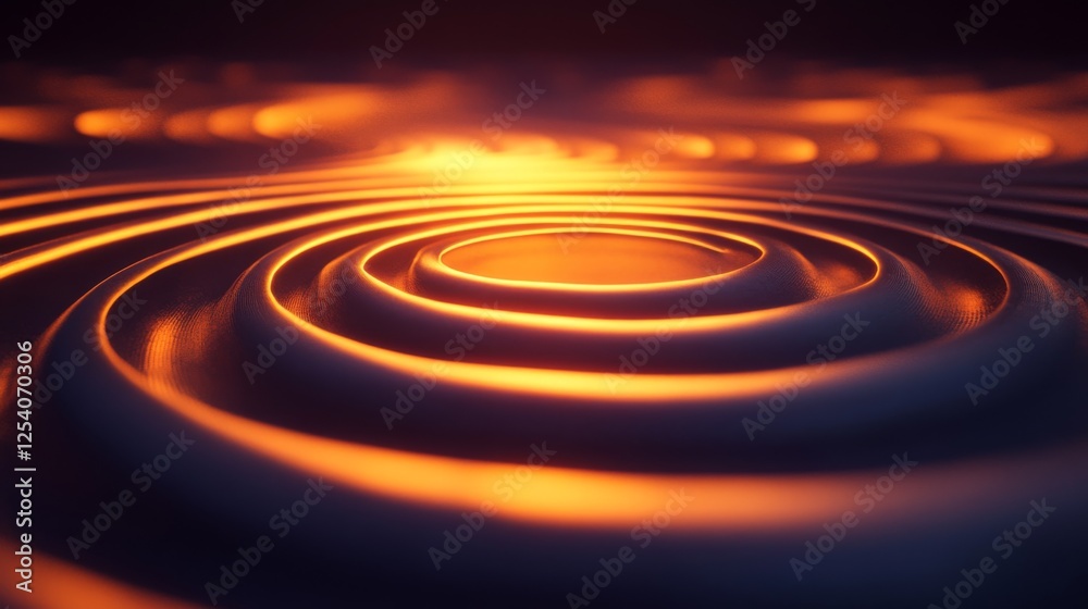 Fototapeta premium Concentric circles glow with warmth and a sense of rhythm
