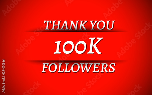 Wallpaper Mural Thank You 100k Followers design background. Social media greeting text. Modern vector illustration. Red congratulation card. Premium vector for poster, banner, celebration greeting. 100000 followers Torontodigital.ca