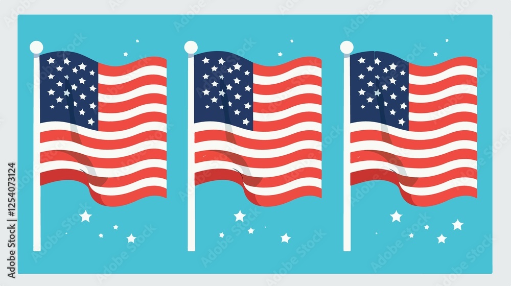 Obraz premium Celebrating Fourth of July with Honor and Remembrance