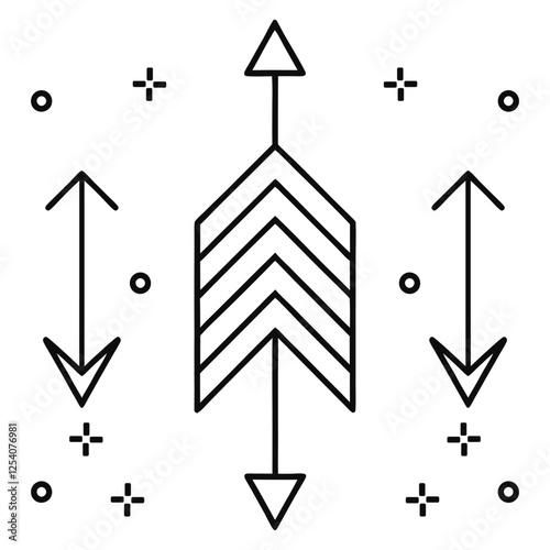 Geometric Vector Arrow Line art design