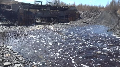 Taiga river in early spring