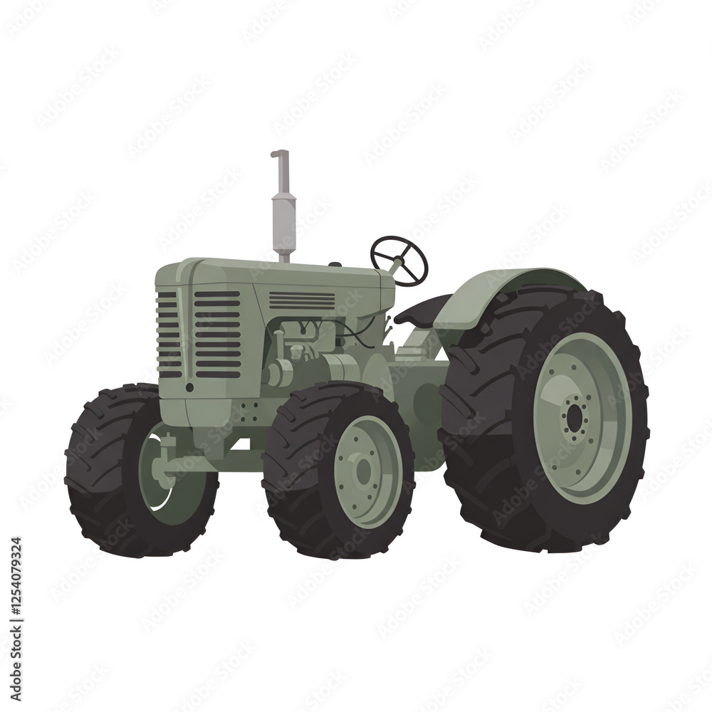 Obraz premium Tractor with Large Wheels and Simple Design