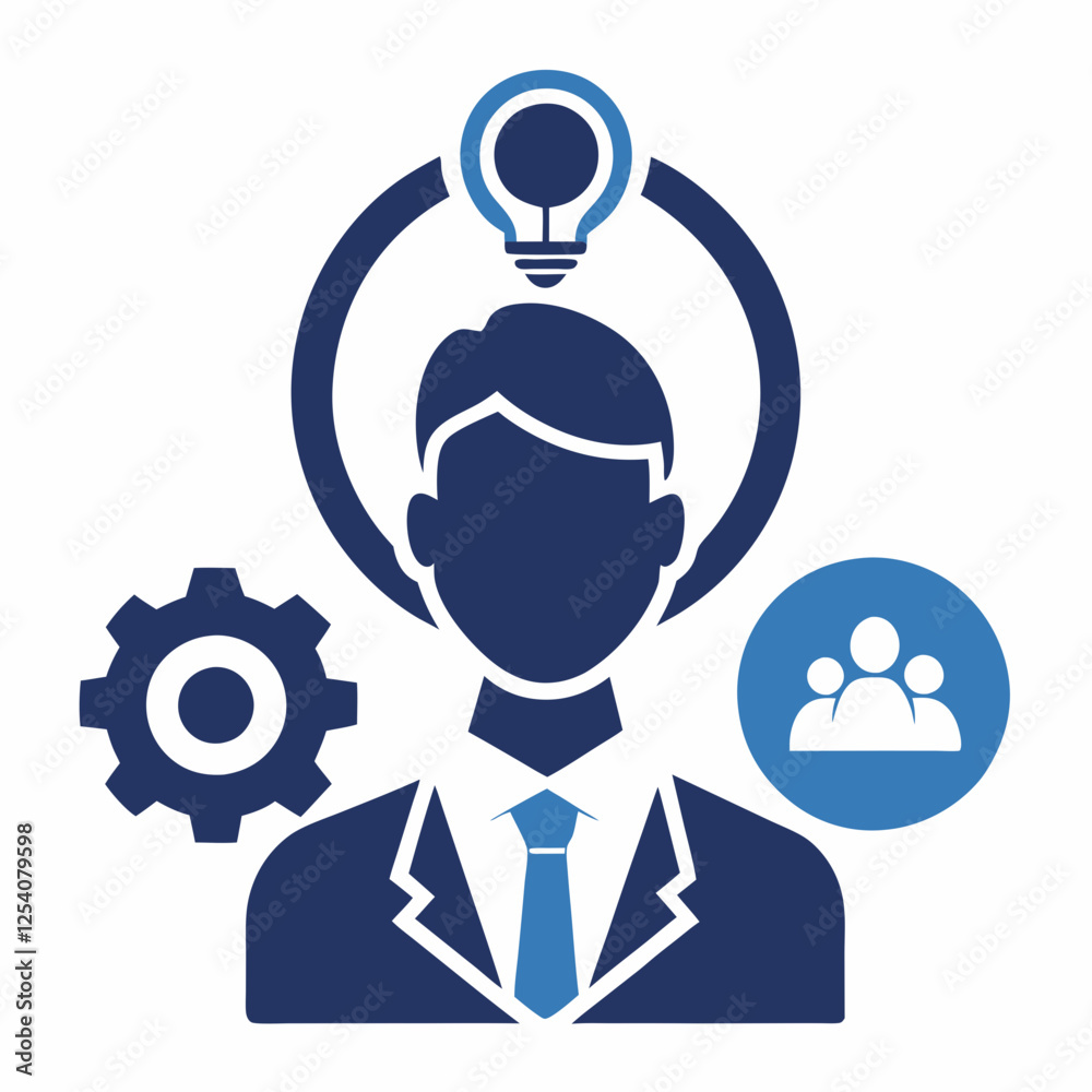 creative silhouette project management icon vector illustration creative silhouette project management icon vector illustration